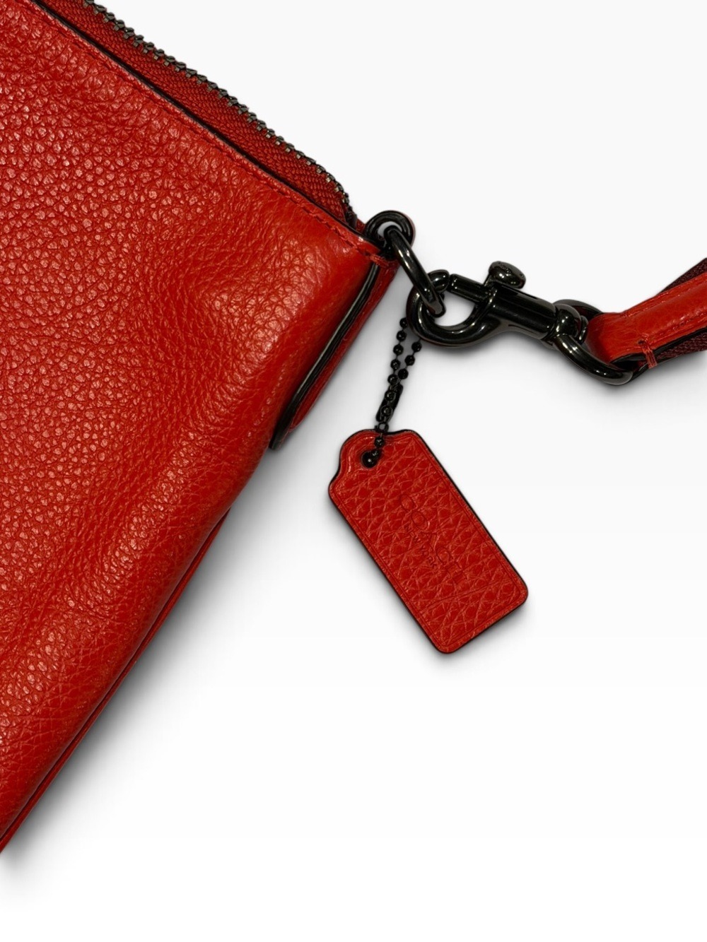 Coach Red Pebbled Leather Jes Slim Crossbody Bag - Picture 8 of 11